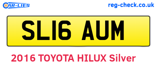 SL16AUM are the vehicle registration plates.
