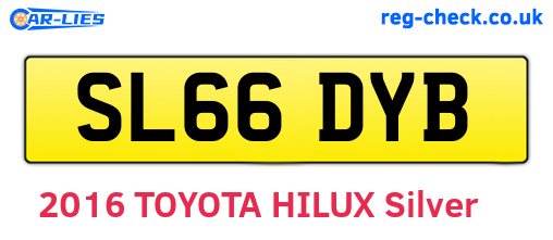 SL66DYB are the vehicle registration plates.