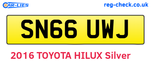 SN66UWJ are the vehicle registration plates.