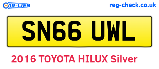 SN66UWL are the vehicle registration plates.