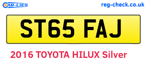 ST65FAJ are the vehicle registration plates.