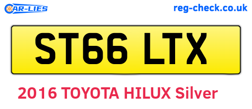 ST66LTX are the vehicle registration plates.