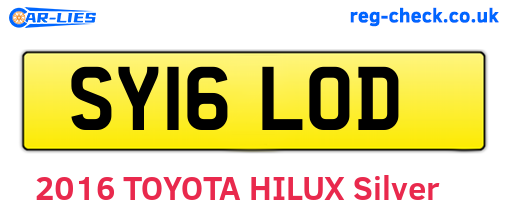 SY16LOD are the vehicle registration plates.