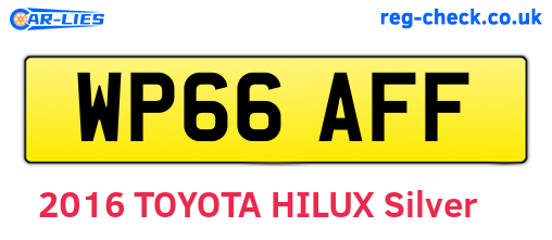 WP66AFF are the vehicle registration plates.