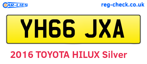 YH66JXA are the vehicle registration plates.
