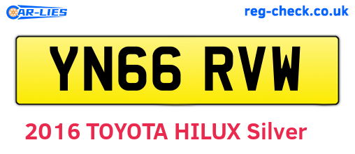 YN66RVW are the vehicle registration plates.