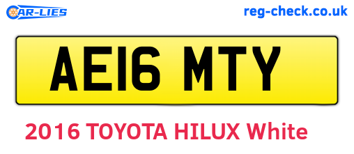 AE16MTY are the vehicle registration plates.
