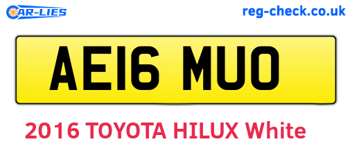 AE16MUO are the vehicle registration plates.