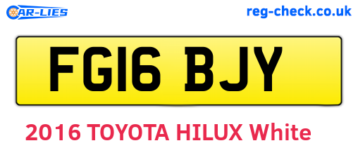 FG16BJY are the vehicle registration plates.