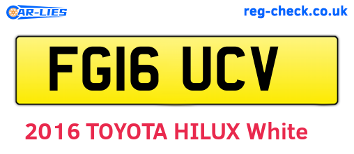 FG16UCV are the vehicle registration plates.