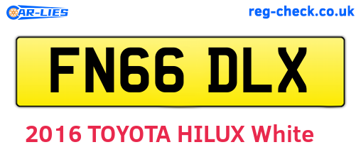 FN66DLX are the vehicle registration plates.