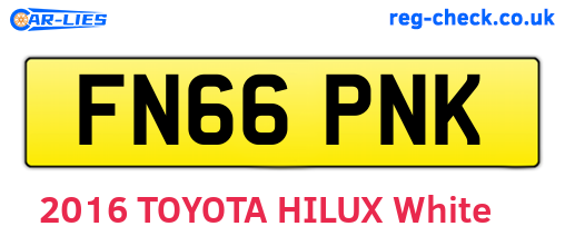 FN66PNK are the vehicle registration plates.