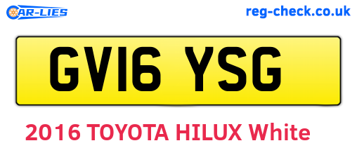 GV16YSG are the vehicle registration plates.