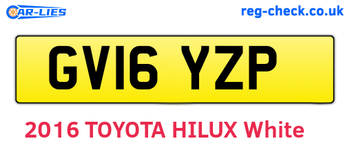 GV16YZP are the vehicle registration plates.