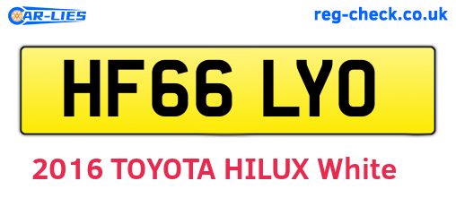 HF66LYO are the vehicle registration plates.