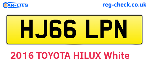 HJ66LPN are the vehicle registration plates.