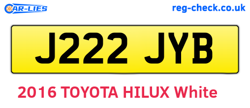 J222JYB are the vehicle registration plates.