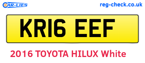 KR16EEF are the vehicle registration plates.