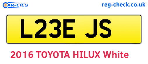 L23EJS are the vehicle registration plates.