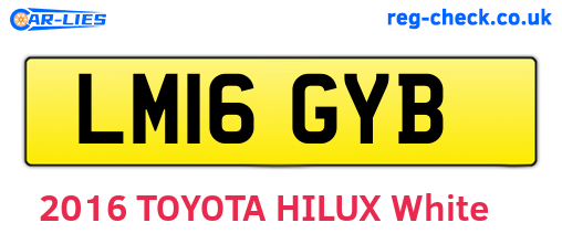 LM16GYB are the vehicle registration plates.