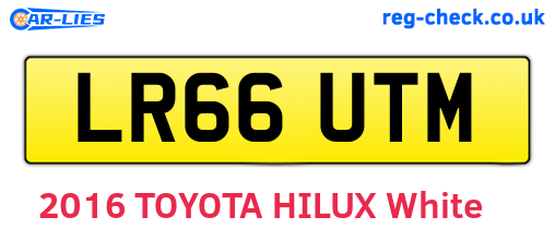 LR66UTM are the vehicle registration plates.