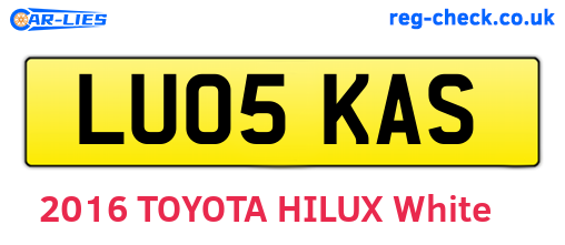 LU05KAS are the vehicle registration plates.