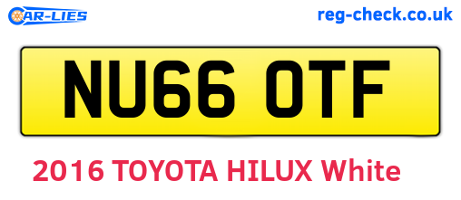 NU66OTF are the vehicle registration plates.