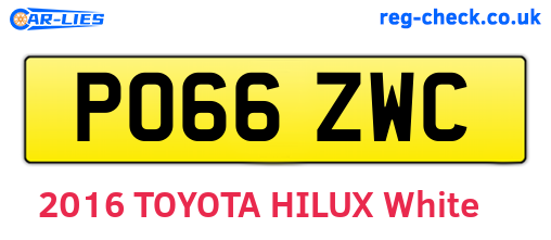 PO66ZWC are the vehicle registration plates.