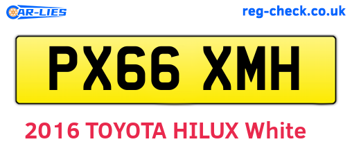 PX66XMH are the vehicle registration plates.