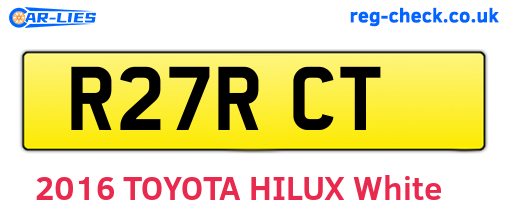 R27RCT are the vehicle registration plates.