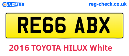 RE66ABX are the vehicle registration plates.