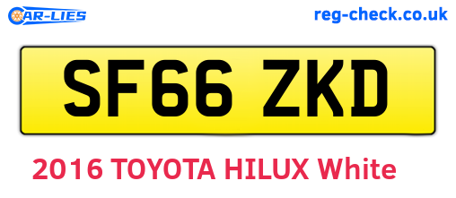SF66ZKD are the vehicle registration plates.