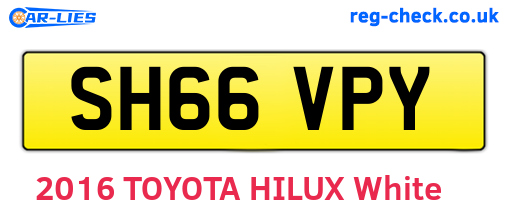 SH66VPY are the vehicle registration plates.