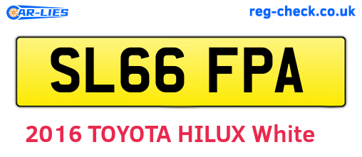 SL66FPA are the vehicle registration plates.