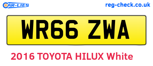 WR66ZWA are the vehicle registration plates.