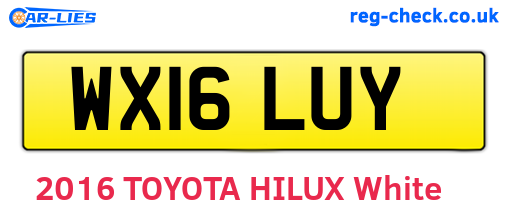 WX16LUY are the vehicle registration plates.