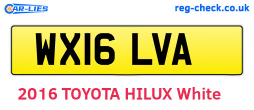 WX16LVA are the vehicle registration plates.