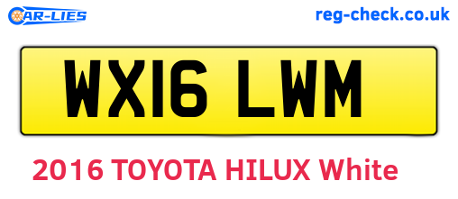 WX16LWM are the vehicle registration plates.