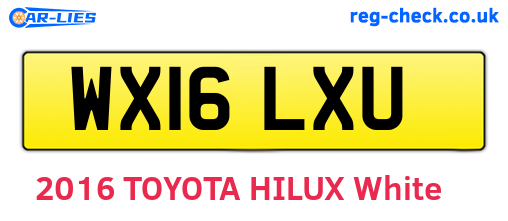 WX16LXU are the vehicle registration plates.