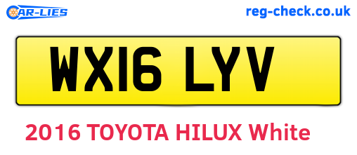 WX16LYV are the vehicle registration plates.
