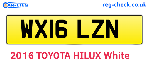 WX16LZN are the vehicle registration plates.