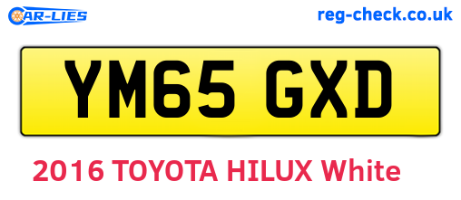 YM65GXD are the vehicle registration plates.