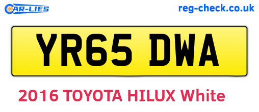 YR65DWA are the vehicle registration plates.