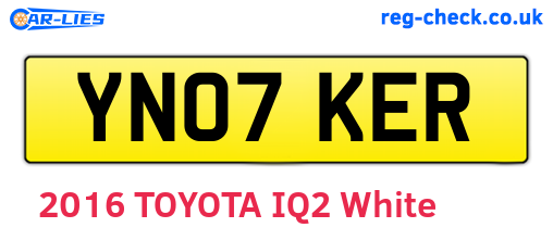 YN07KER are the vehicle registration plates.