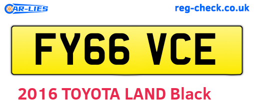 FY66VCE are the vehicle registration plates.