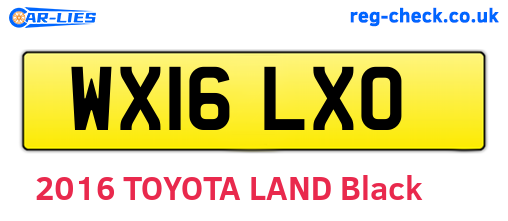 WX16LXO are the vehicle registration plates.