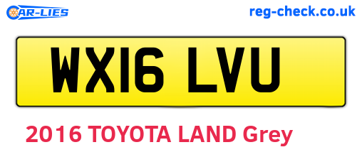WX16LVU are the vehicle registration plates.