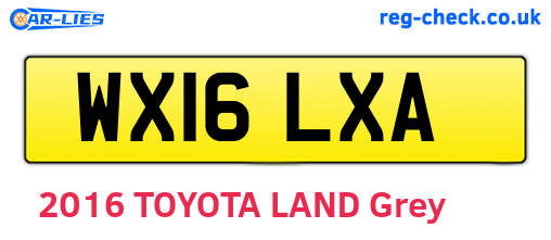 WX16LXA are the vehicle registration plates.