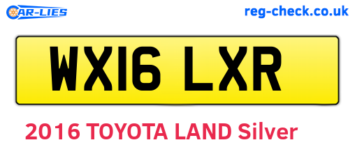 WX16LXR are the vehicle registration plates.
