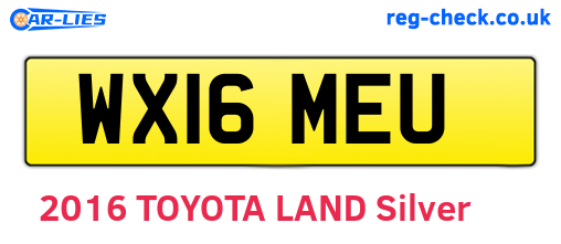 WX16MEU are the vehicle registration plates.